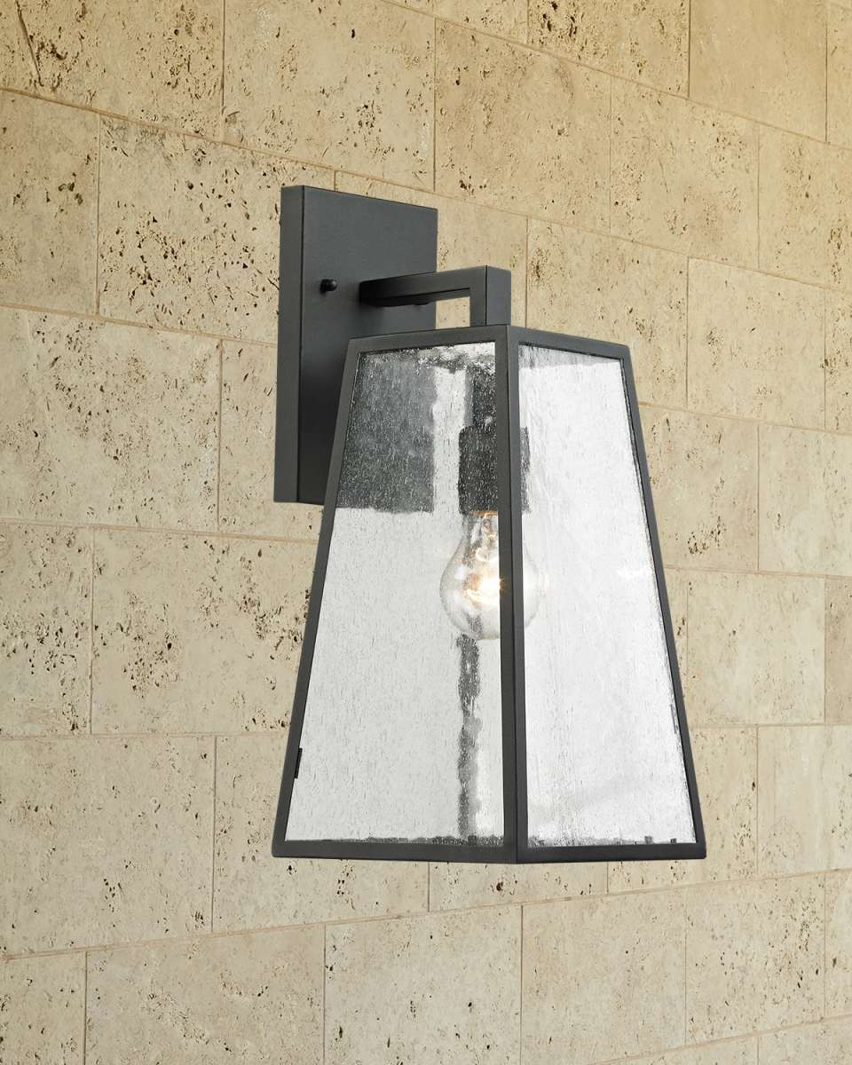 Meditterano Collection 1-Light Outdoor Sconce in Textured Matte Black
